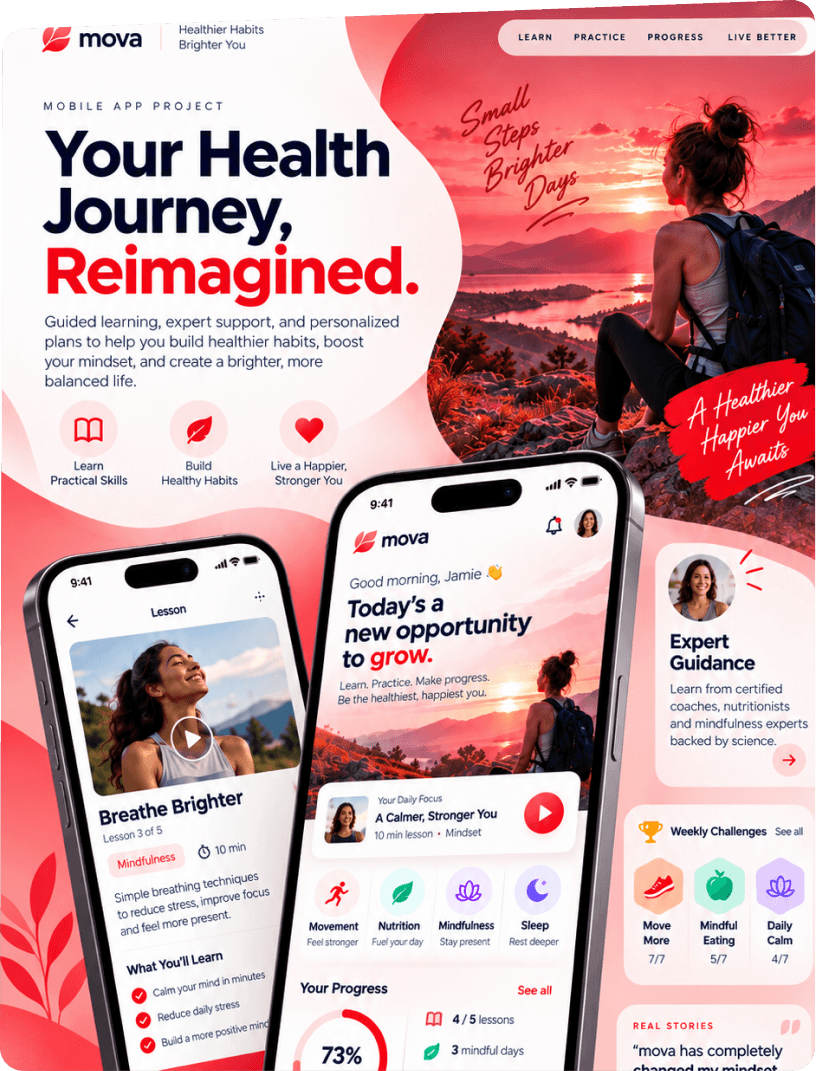 Health Journey Mobile App interface preview
